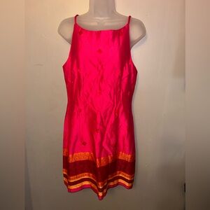 All that Jazz Vintage Pink and Orange Mini Sleeveless Dress